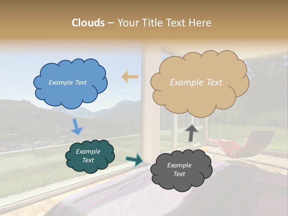Bed Furniture Veranda PowerPoint Template