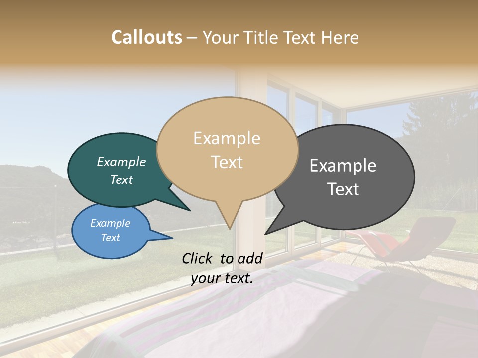 Bed Furniture Veranda PowerPoint Template