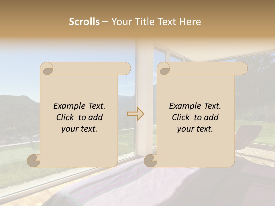 Bed Furniture Veranda PowerPoint Template