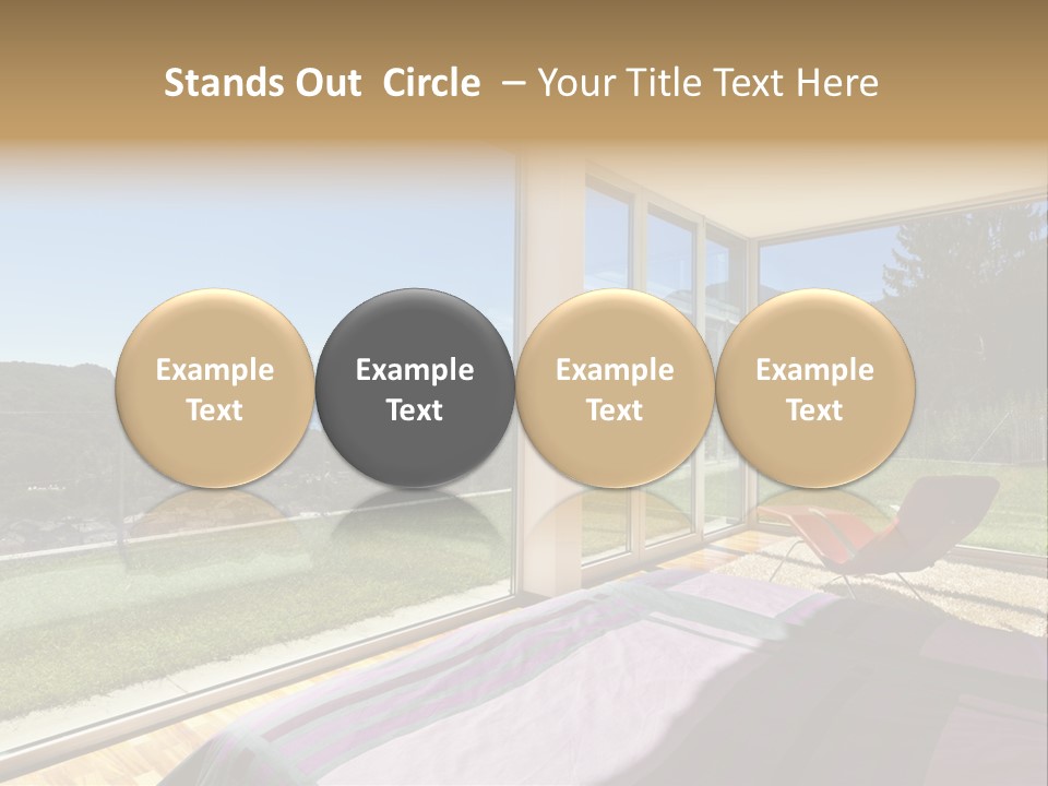 Bed Furniture Veranda PowerPoint Template