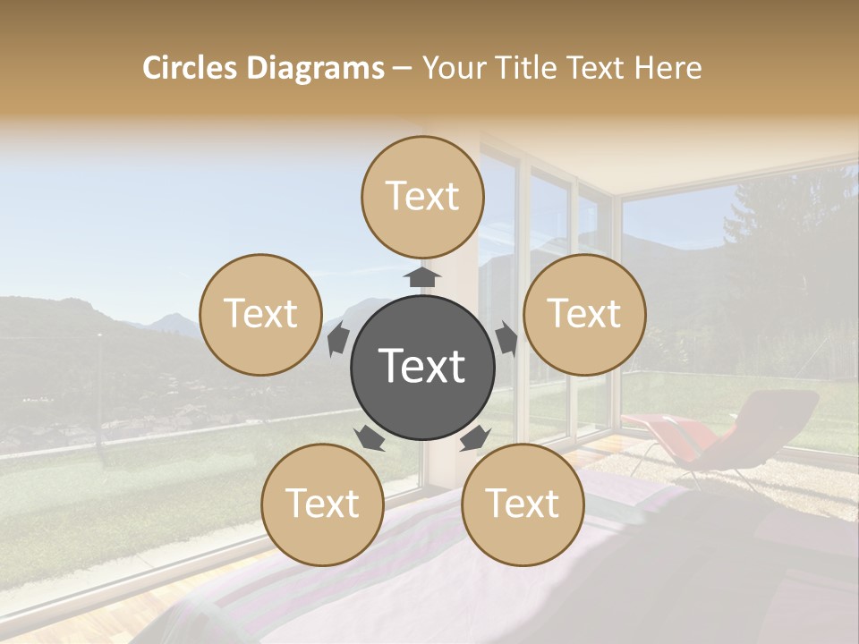 Bed Furniture Veranda PowerPoint Template