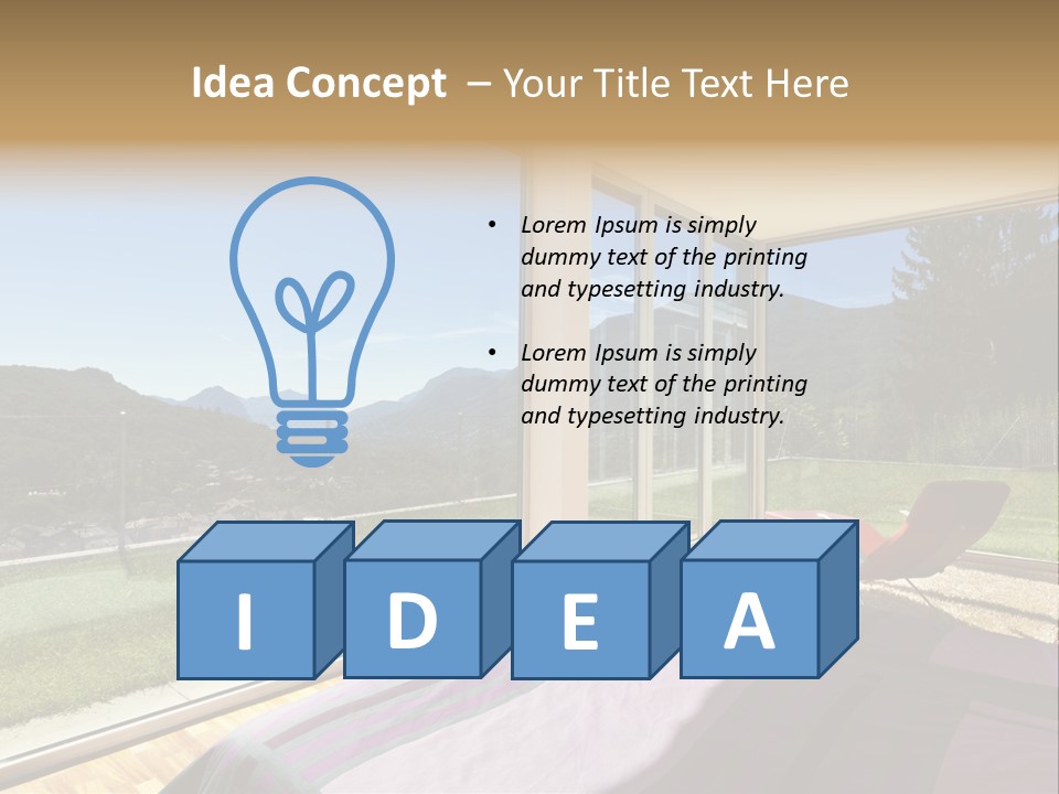 Bed Furniture Veranda PowerPoint Template