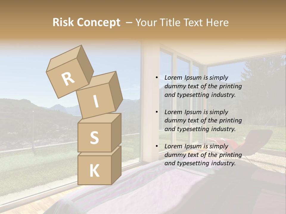 Bed Furniture Veranda PowerPoint Template