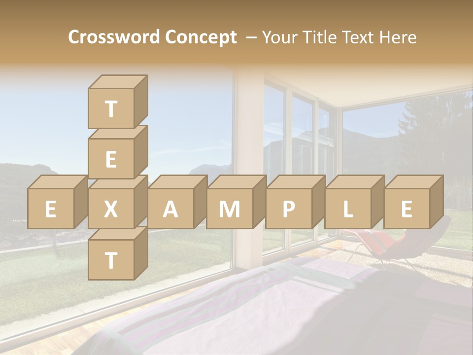 Bed Furniture Veranda PowerPoint Template