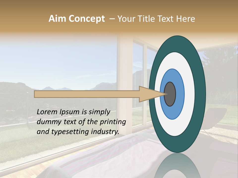 Bed Furniture Veranda PowerPoint Template