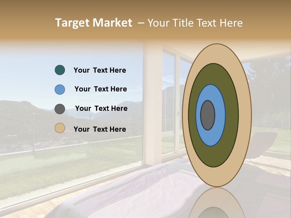 Bed Furniture Veranda PowerPoint Template