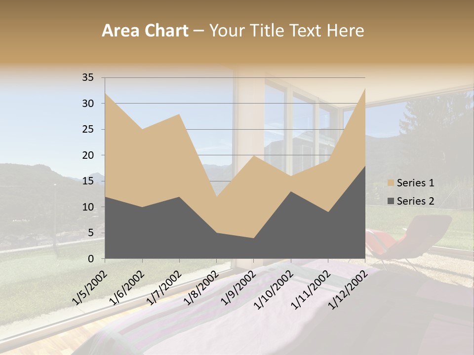 Bed Furniture Veranda PowerPoint Template