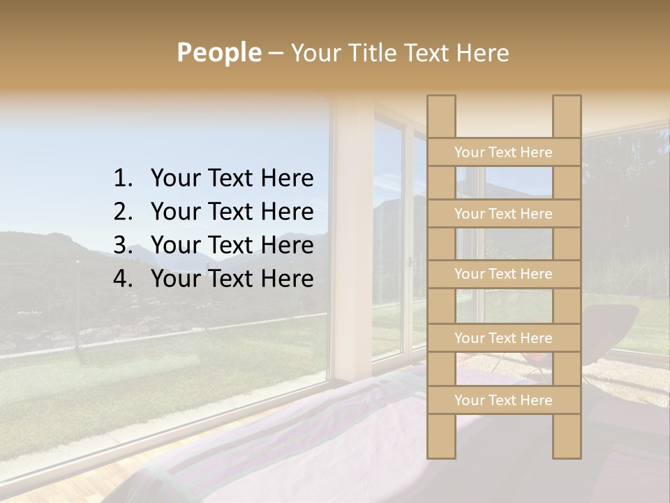 Bed Furniture Veranda PowerPoint Template