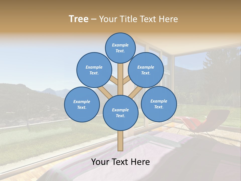 Bed Furniture Veranda PowerPoint Template