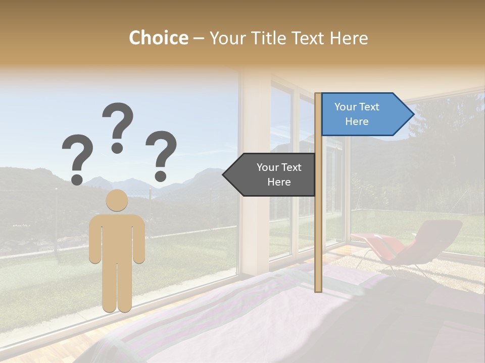 Bed Furniture Veranda PowerPoint Template