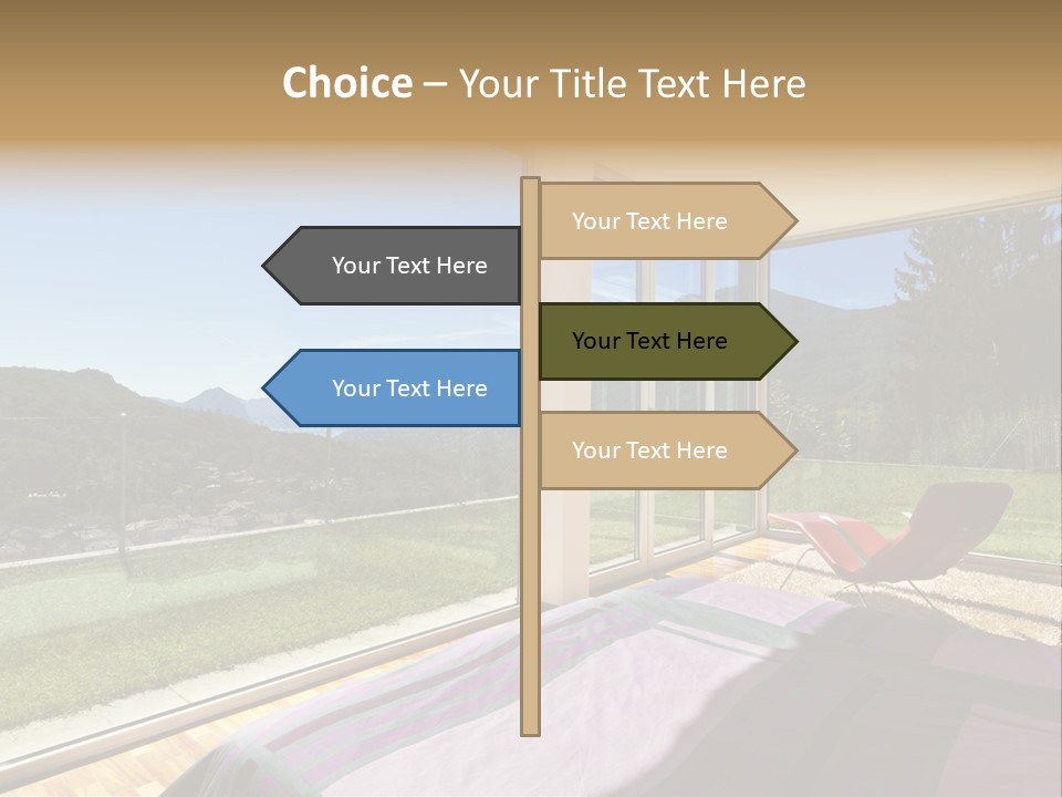 Bed Furniture Veranda PowerPoint Template