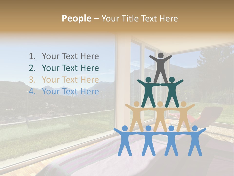 Bed Furniture Veranda PowerPoint Template