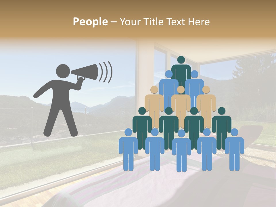 Bed Furniture Veranda PowerPoint Template