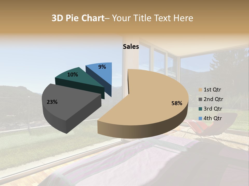 Bed Furniture Veranda PowerPoint Template
