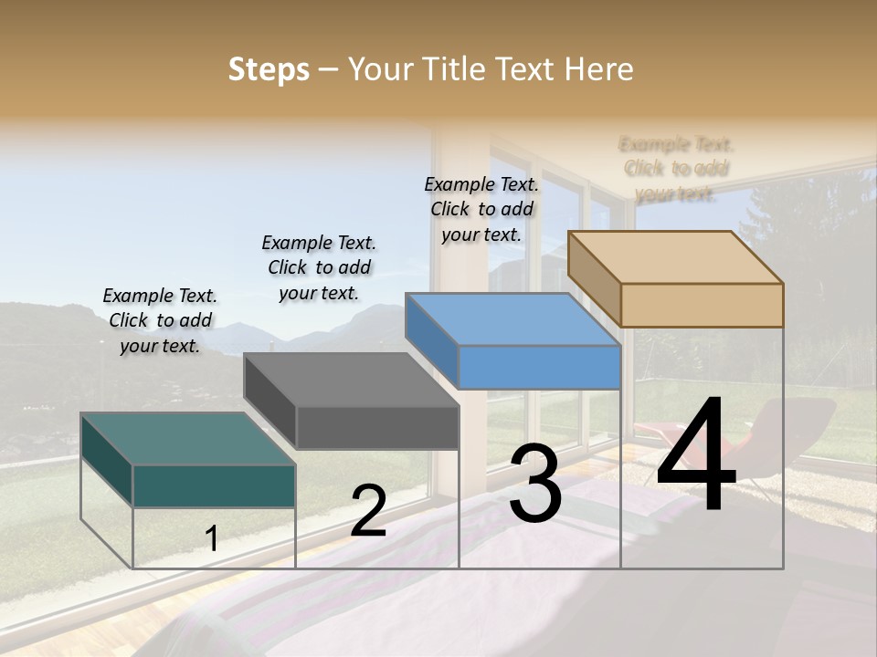 Bed Furniture Veranda PowerPoint Template
