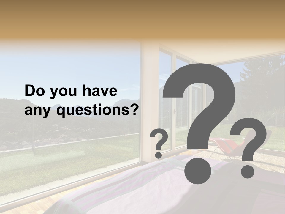 Bed Furniture Veranda PowerPoint Template