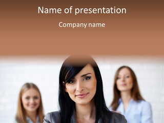 Attractive Woman Office PowerPoint Template