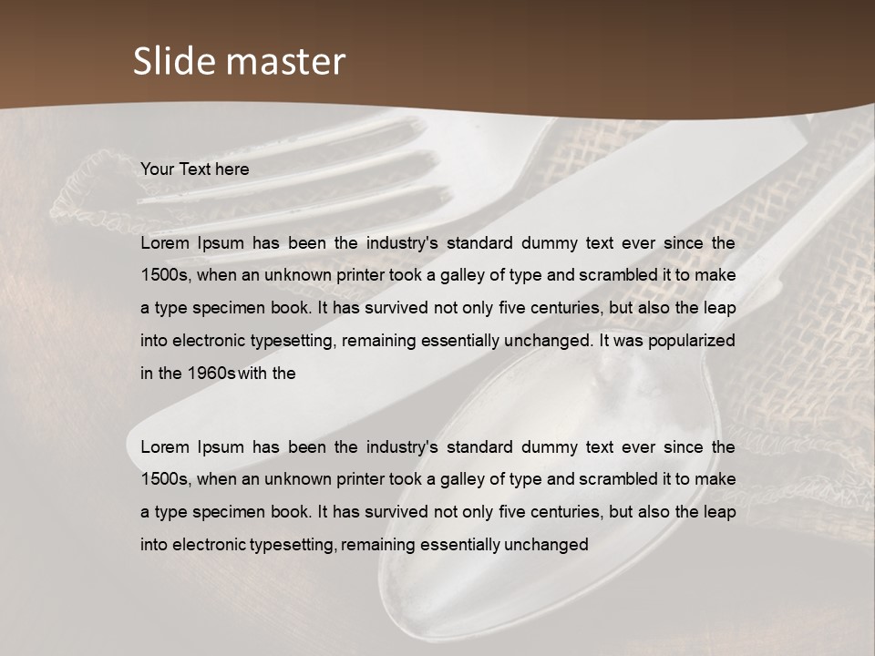Dinner Textured Flatware PowerPoint Template