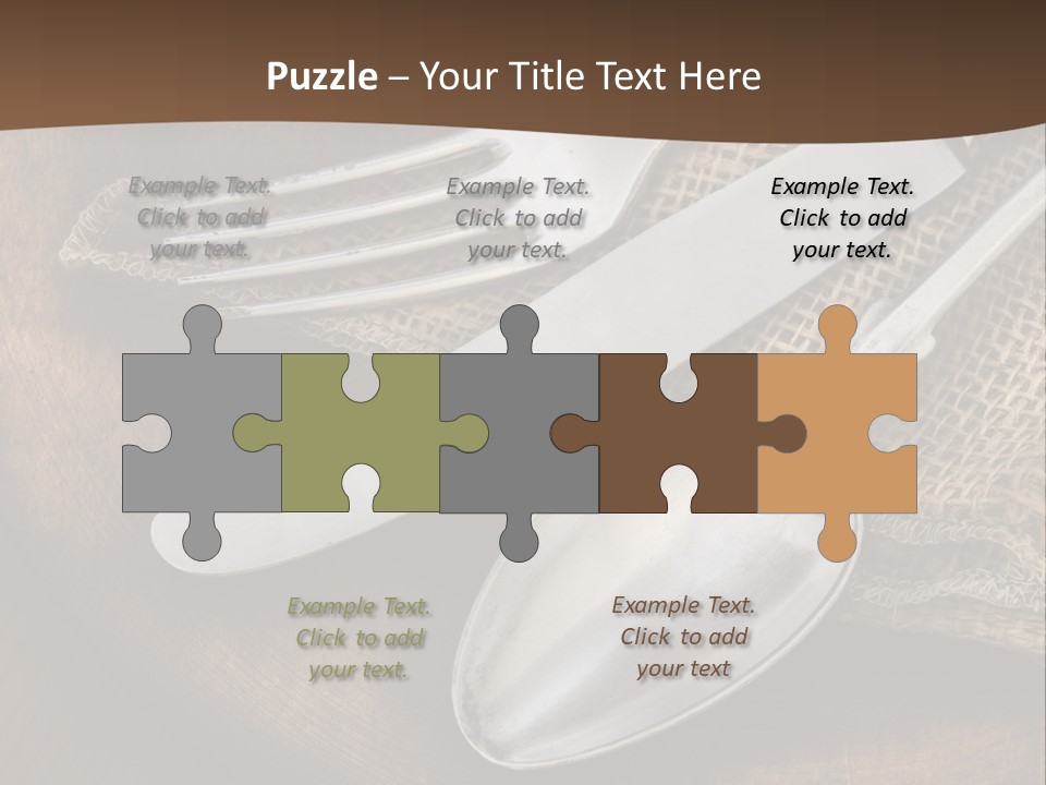 Dinner Textured Flatware PowerPoint Template