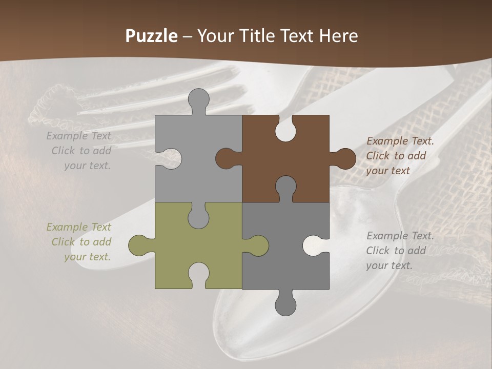 Dinner Textured Flatware PowerPoint Template