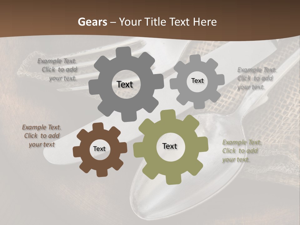 Dinner Textured Flatware PowerPoint Template