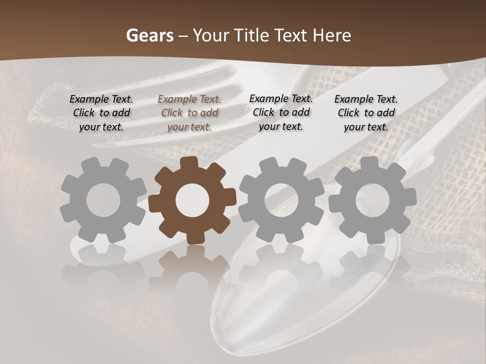 Dinner Textured Flatware PowerPoint Template