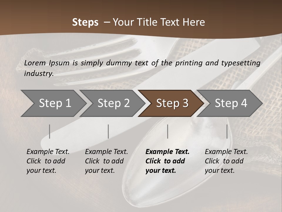Dinner Textured Flatware PowerPoint Template