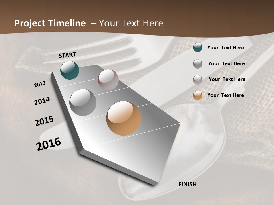 Dinner Textured Flatware PowerPoint Template