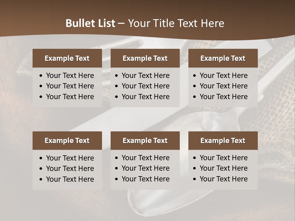 Dinner Textured Flatware PowerPoint Template