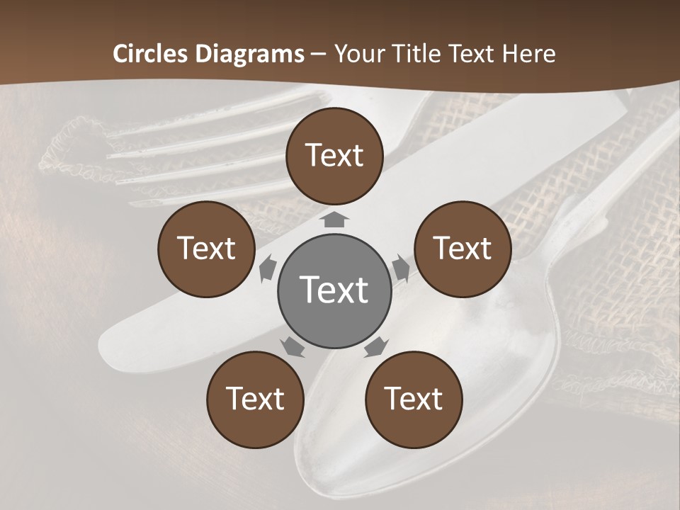 Dinner Textured Flatware PowerPoint Template
