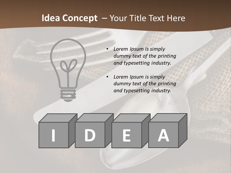 Dinner Textured Flatware PowerPoint Template