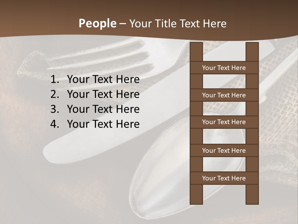 Dinner Textured Flatware PowerPoint Template