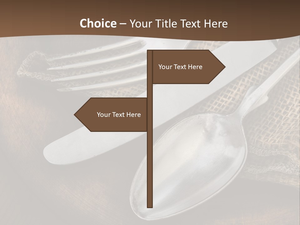 Dinner Textured Flatware PowerPoint Template