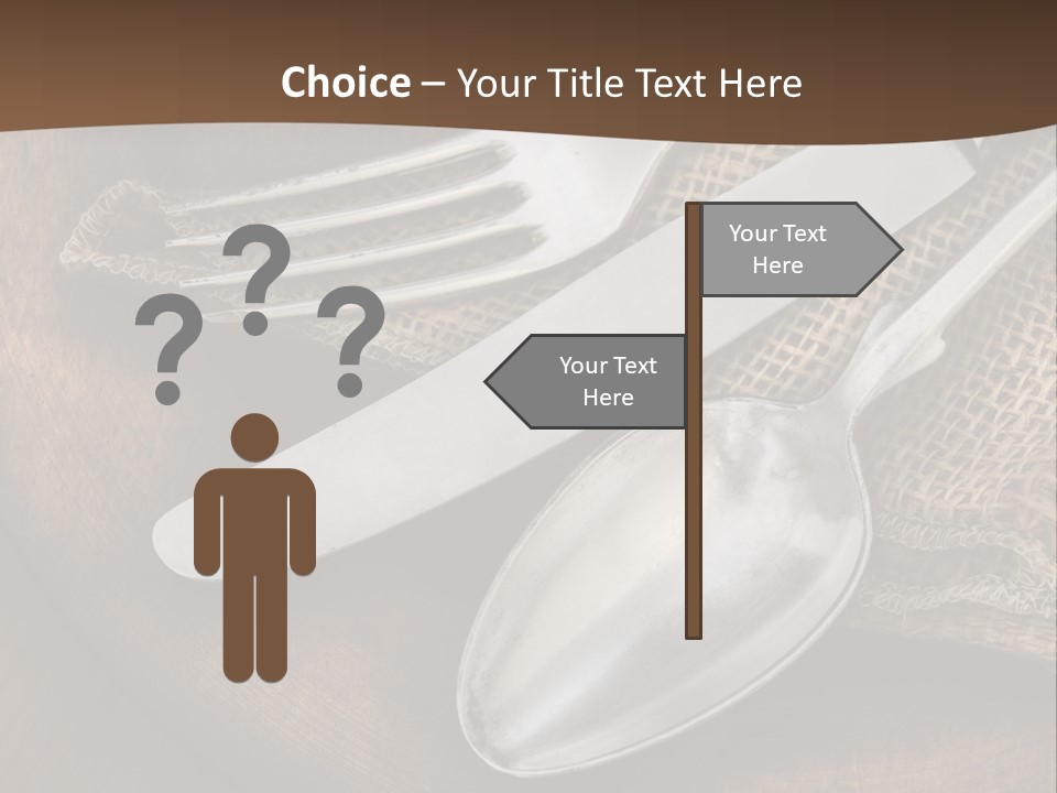 Dinner Textured Flatware PowerPoint Template