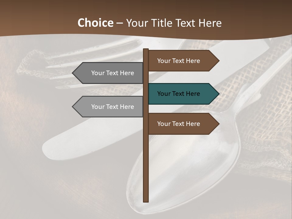 Dinner Textured Flatware PowerPoint Template