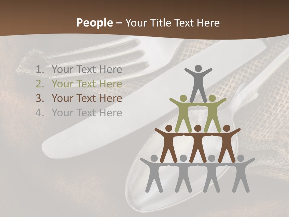 Dinner Textured Flatware PowerPoint Template