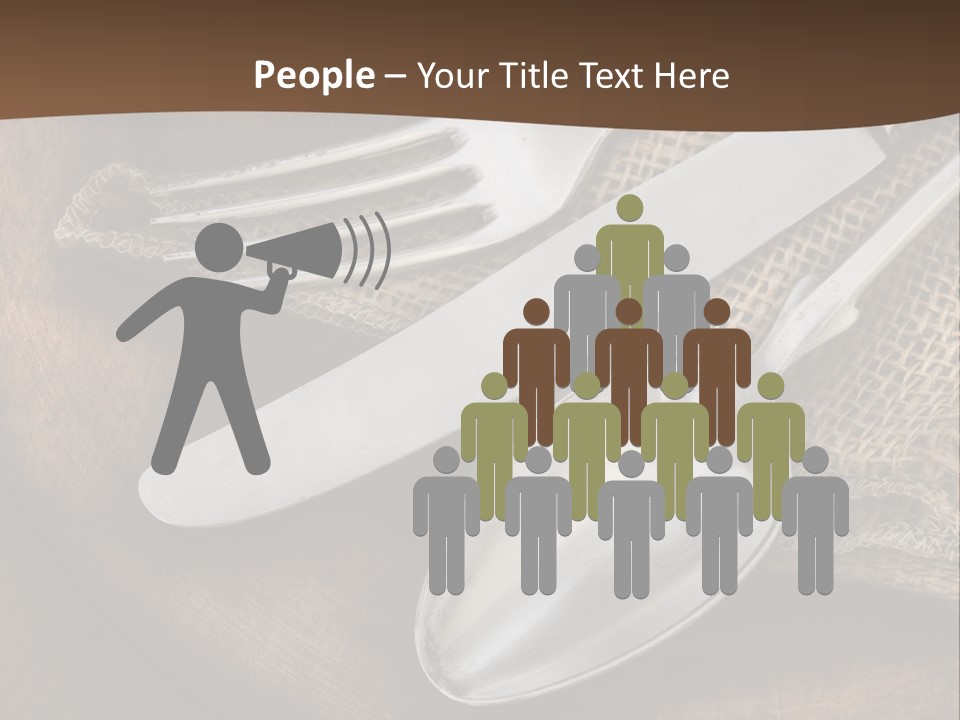 Dinner Textured Flatware PowerPoint Template