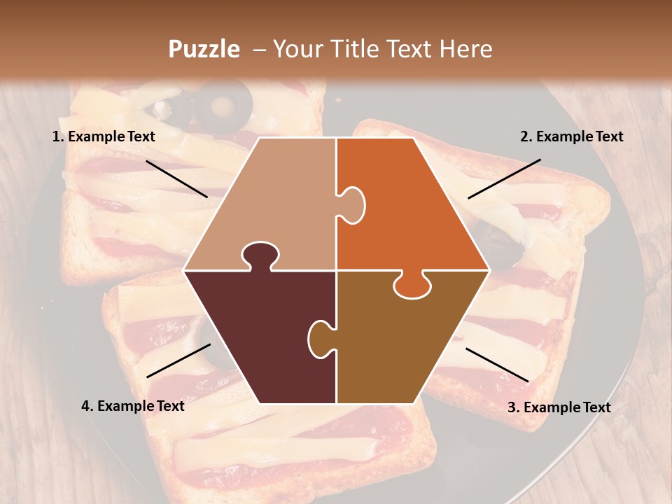 A Black Plate Topped With Slices Of Pizza Covered In Cheese And Olives PowerPoint Template