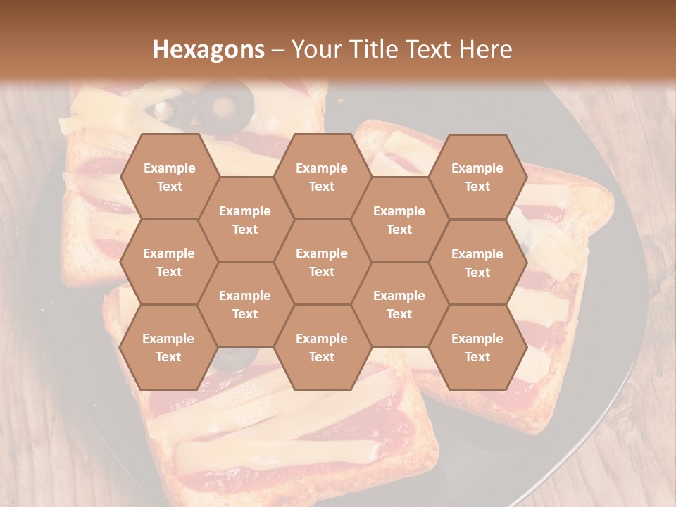 A Black Plate Topped With Slices Of Pizza Covered In Cheese And Olives PowerPoint Template