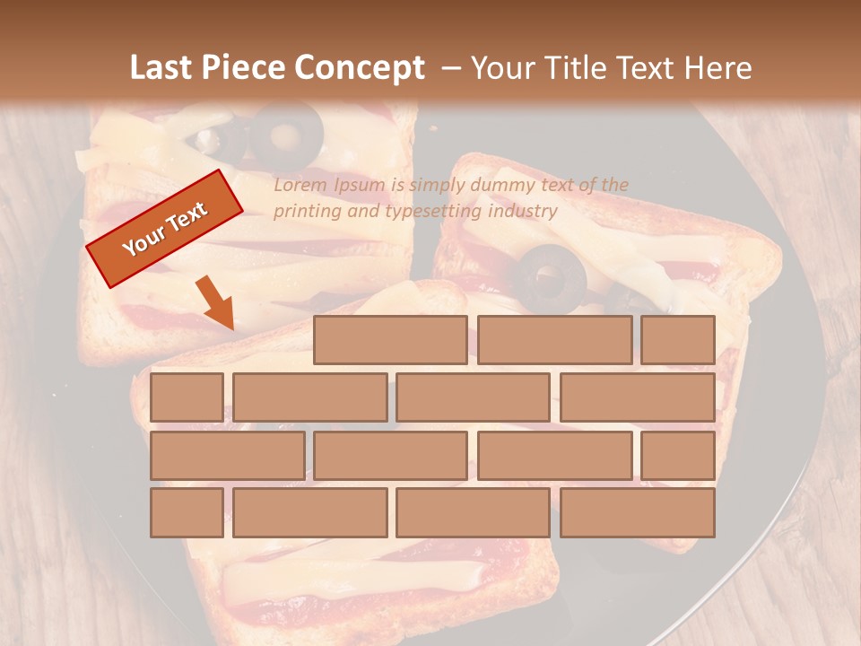A Black Plate Topped With Slices Of Pizza Covered In Cheese And Olives PowerPoint Template