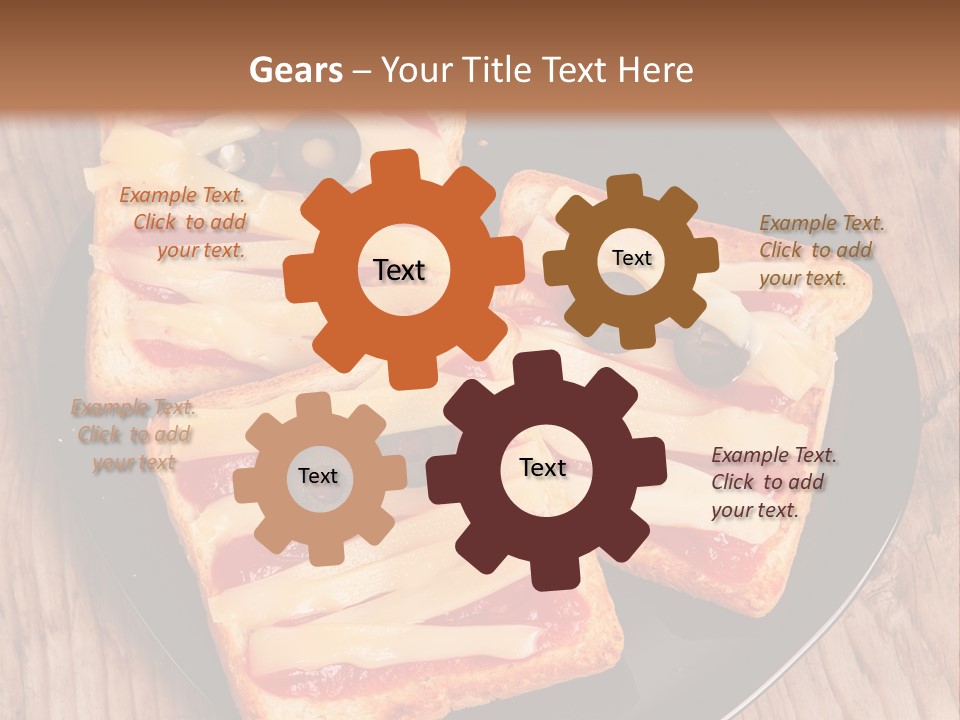 A Black Plate Topped With Slices Of Pizza Covered In Cheese And Olives PowerPoint Template