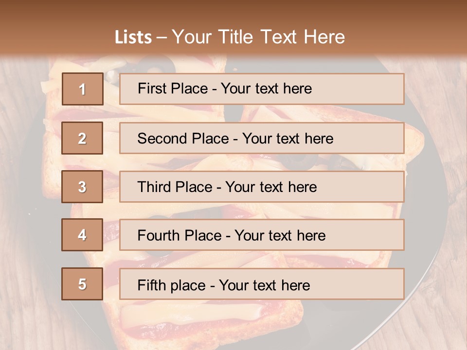 A Black Plate Topped With Slices Of Pizza Covered In Cheese And Olives PowerPoint Template
