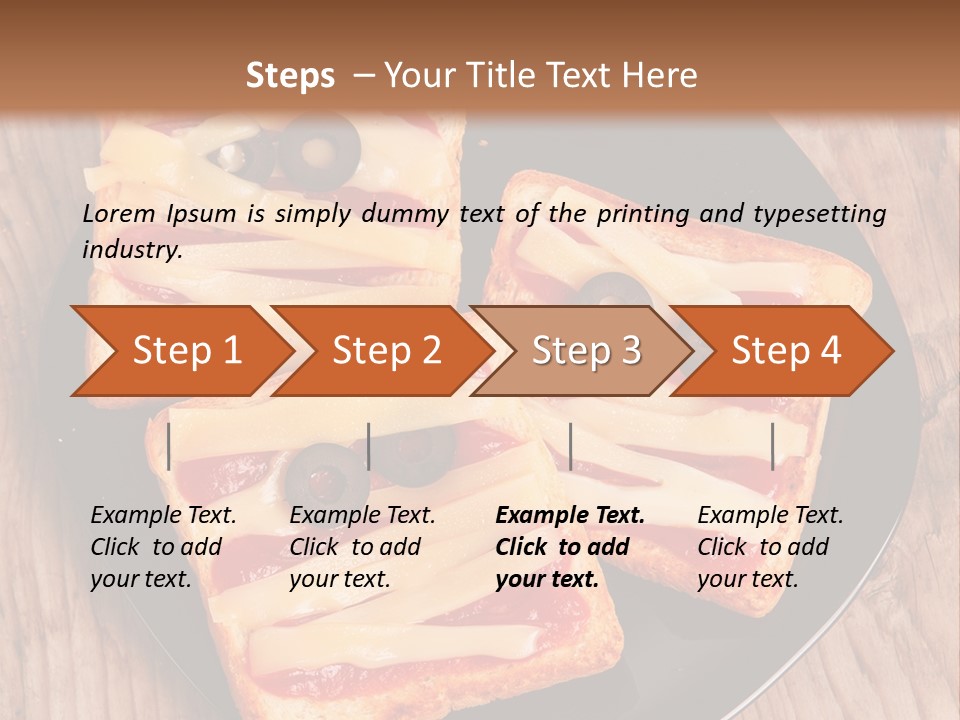 A Black Plate Topped With Slices Of Pizza Covered In Cheese And Olives PowerPoint Template