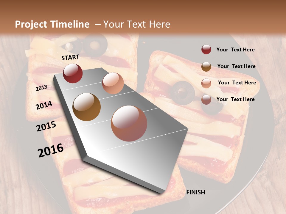 A Black Plate Topped With Slices Of Pizza Covered In Cheese And Olives PowerPoint Template