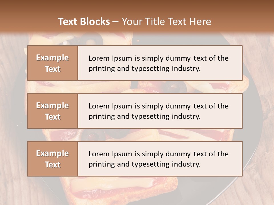 A Black Plate Topped With Slices Of Pizza Covered In Cheese And Olives PowerPoint Template