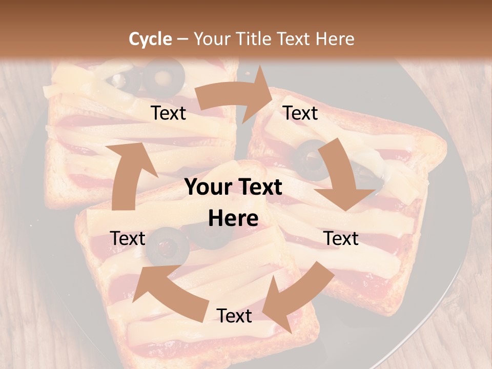 A Black Plate Topped With Slices Of Pizza Covered In Cheese And Olives PowerPoint Template