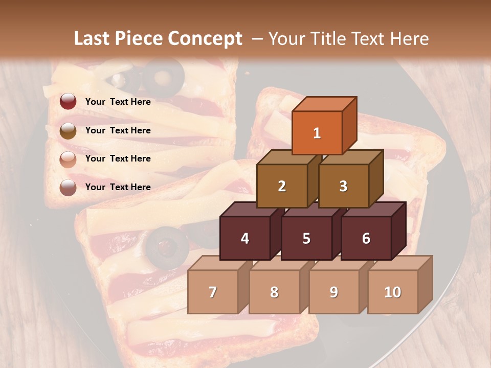 A Black Plate Topped With Slices Of Pizza Covered In Cheese And Olives PowerPoint Template