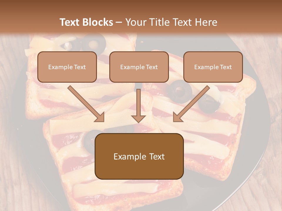 A Black Plate Topped With Slices Of Pizza Covered In Cheese And Olives PowerPoint Template