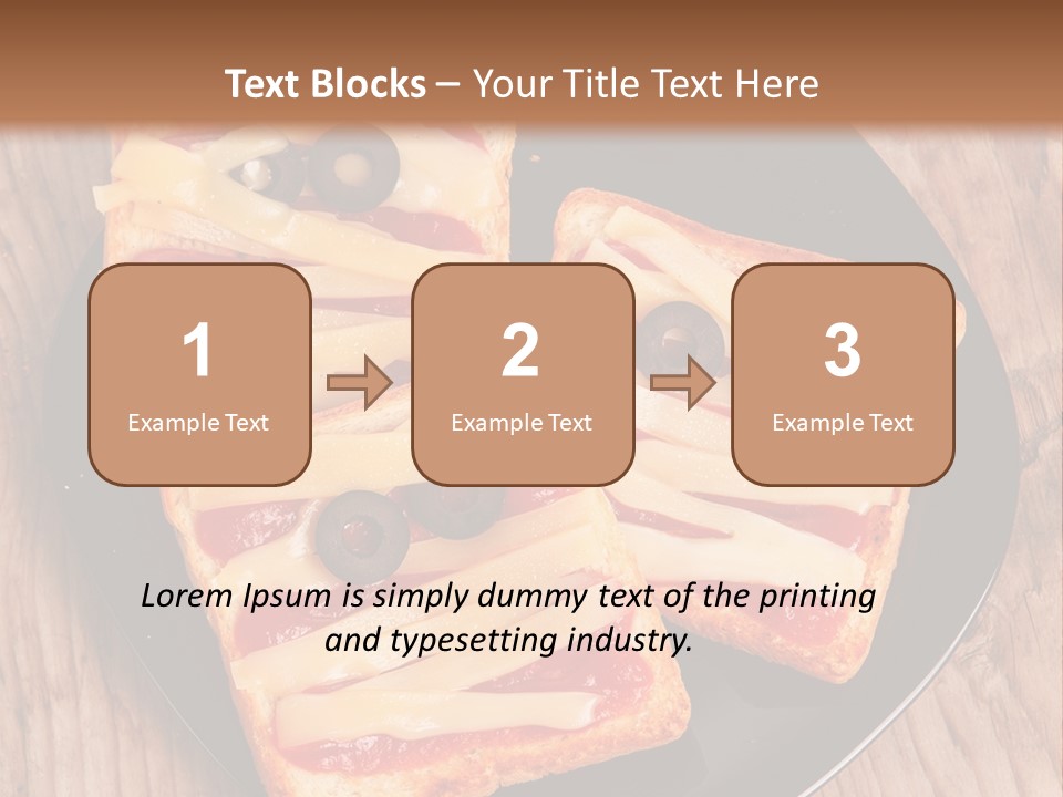 A Black Plate Topped With Slices Of Pizza Covered In Cheese And Olives PowerPoint Template