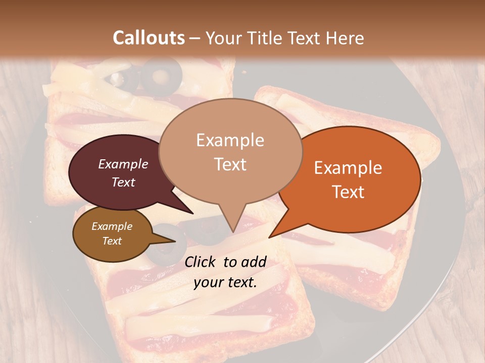 A Black Plate Topped With Slices Of Pizza Covered In Cheese And Olives PowerPoint Template